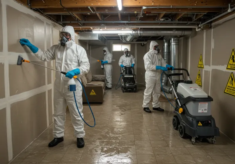 Basement Moisture Removal and Structural Drying process in Sherrills Ford, NC